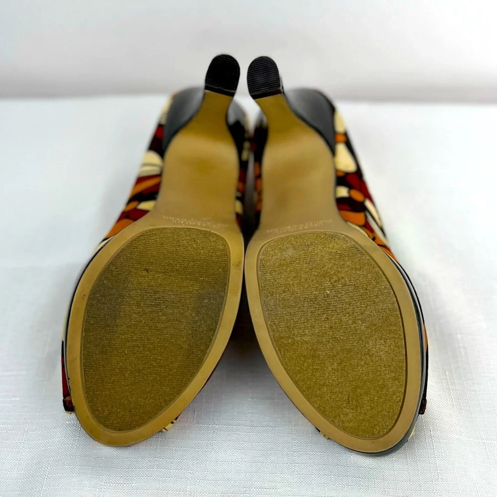 MADDEN GIRL Laureen Bold Multi Color 4” Pump Heel Retro style peep toe s… - Picture 8 of 8